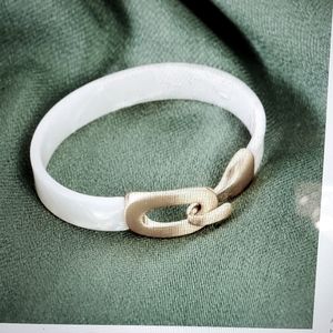 Faux Pearl Bangle Bracelet